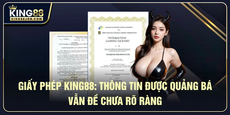 Giấy phép King88: Thông tin được quảng bá & vấn đề chưa rõ ràng